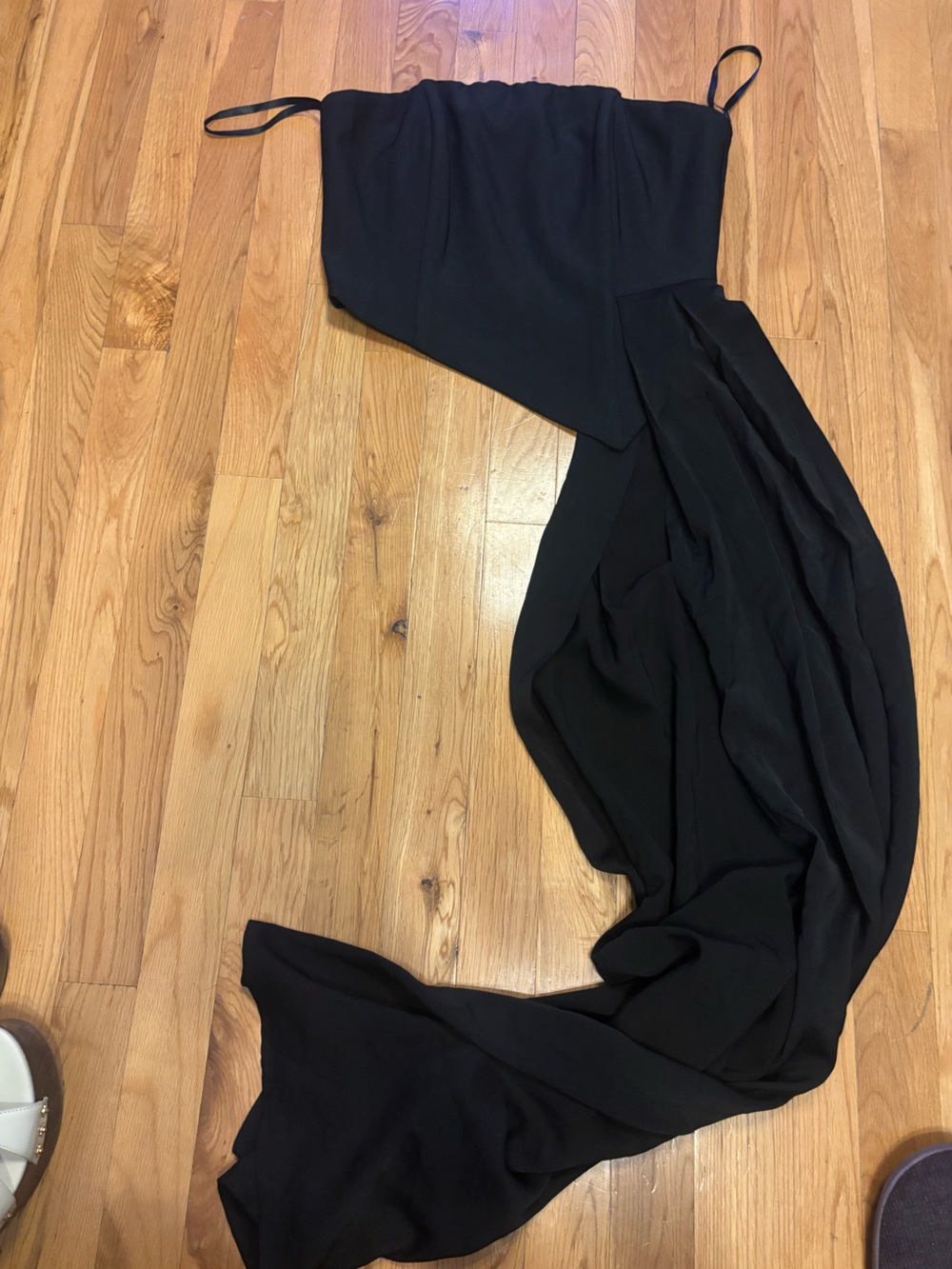 Black strapless Draped Crop Top